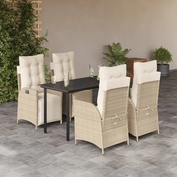 Gossi set mobilier de gradina cu perne, 5 piese, bej, poliratan