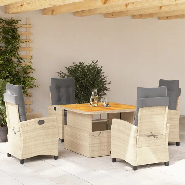 Gossi set mobilier de gradina cu perne, 5 piese, bej, poliratan