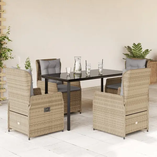 Gossi set mobilier de gradina cu perne, 5 piese, bej, poliratan