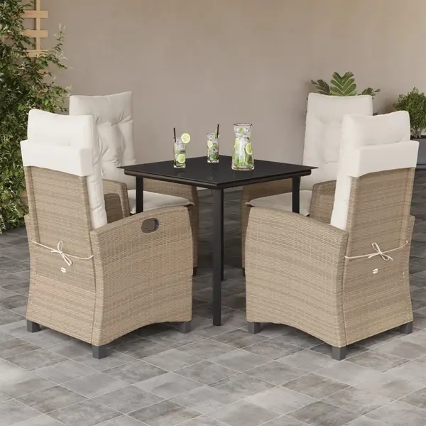 Gossi set mobilier de gradina cu perne, 5 piese, bej, poliratan