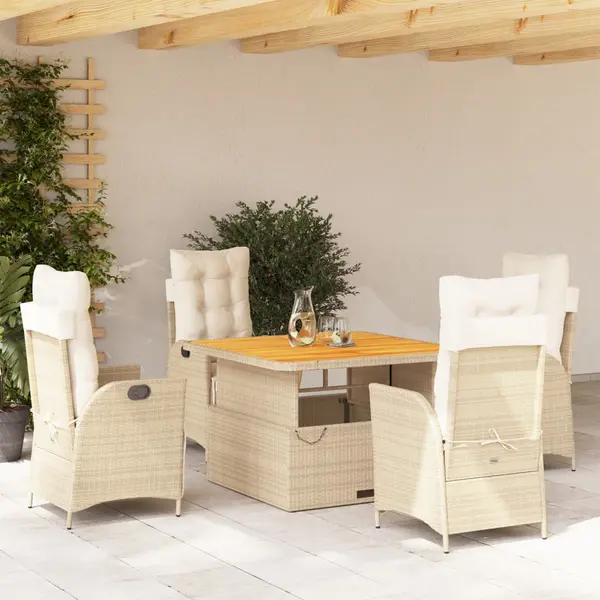 Gossi set mobilier de gradina cu perne, 5 piese, bej, poliratan