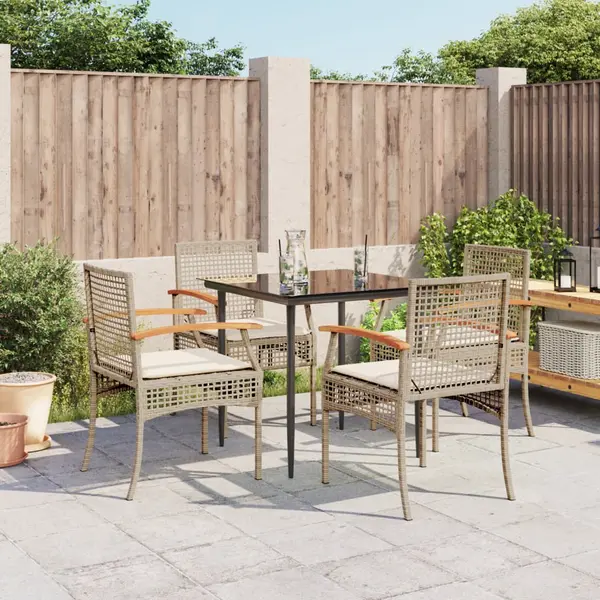 Gossi set mobilier de gradina cu perne, 5 piese, bej, poliratan