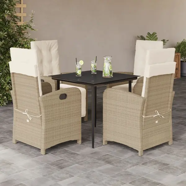 Gossi set mobilier de gradina cu perne, 5 piese, bej, poliratan