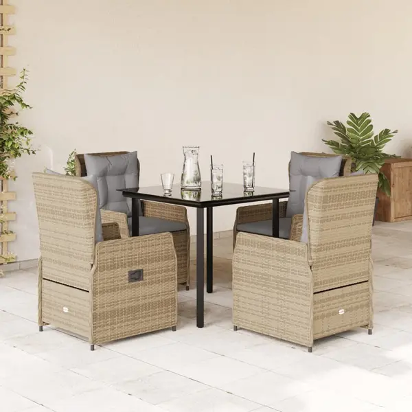Gossi set mobilier de gradina cu perne, 5 piese, bej, poliratan