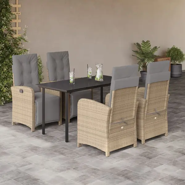 Gossi set mobilier de gradina cu perne, 5 piese, bej, poliratan
