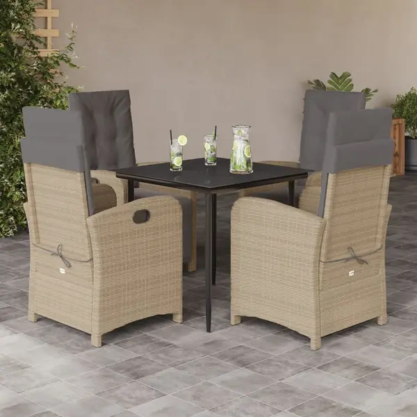 Gossi set mobilier de gradina cu perne, 5 piese, bej, poliratan
