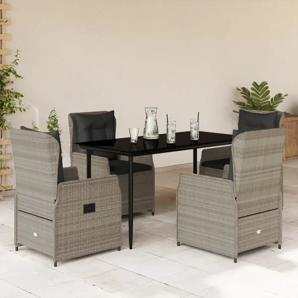 Gossi set mobilier de gradina cu perne, 5 piese gri deschis poliratan