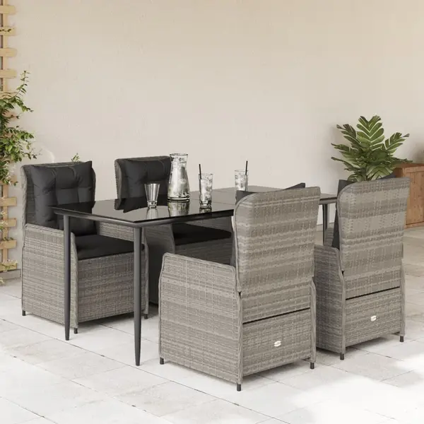 Gossi set mobilier de gradina cu perne, 5 piese gri deschis poliratan