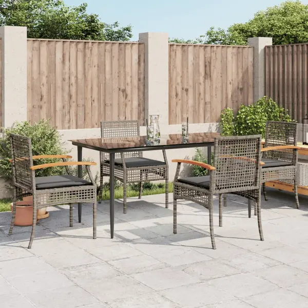 Gossi set mobilier de gradina cu perne, 5 piese, gri, poliratan