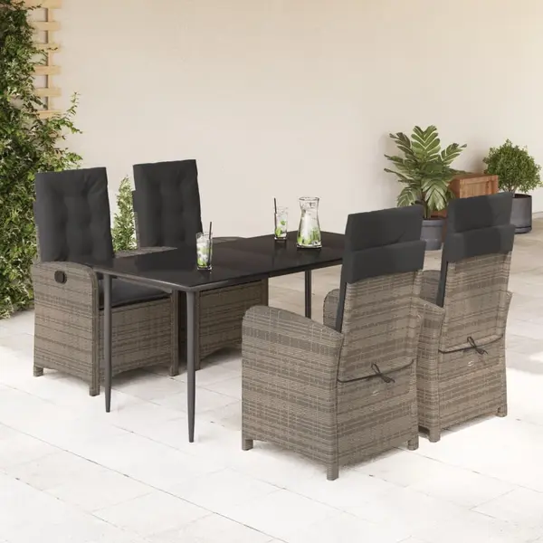 Gossi set mobilier de gradina cu perne, 5 piese, gri, poliratan