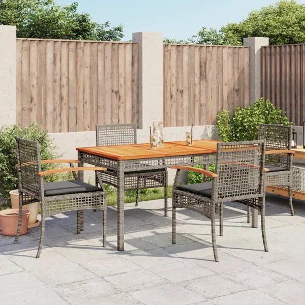 Gossi set mobilier de gradina cu perne, 5 piese, gri, poliratan
