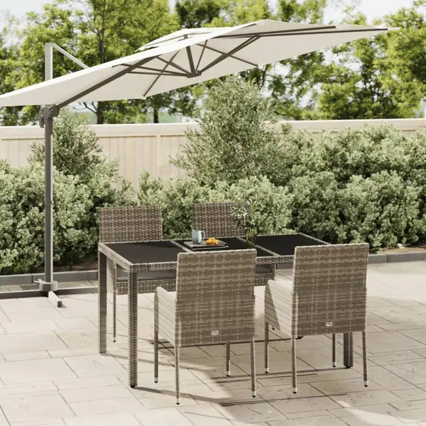 Gossi set mobilier de gradina cu perne, 5 piese, gri, poliratan