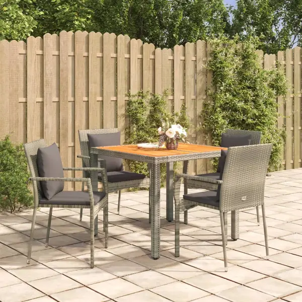 Gossi set mobilier de gradina cu perne, 5 piese, gri, poliratan