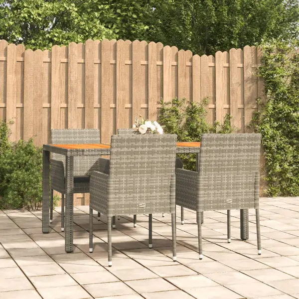 Gossi set mobilier de gradina cu perne, 5 piese, gri, poliratan