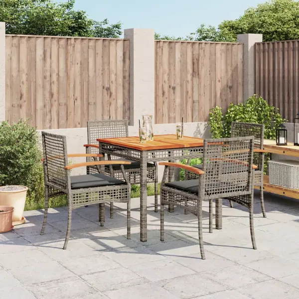 Gossi set mobilier de gradina cu perne, 5 piese, gri, poliratan