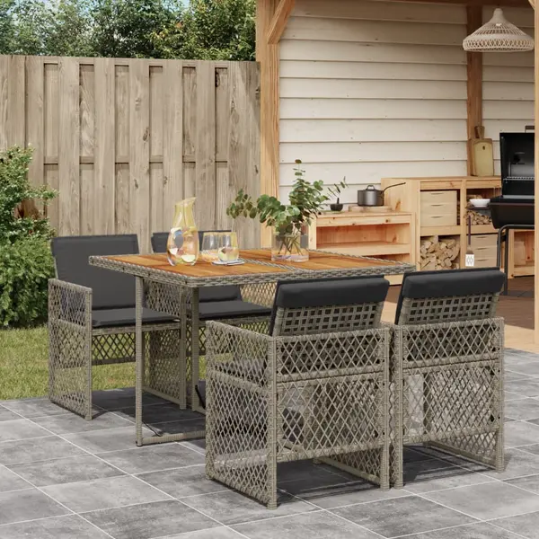 Gossi set mobilier de gradina cu perne, 5 piese, gri, poliratan