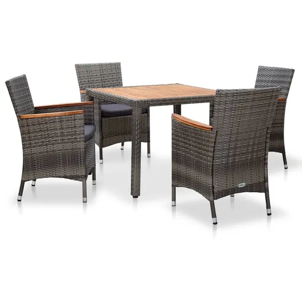 Gossi set mobilier de gradina cu perne, 5 piese, gri, poliratan