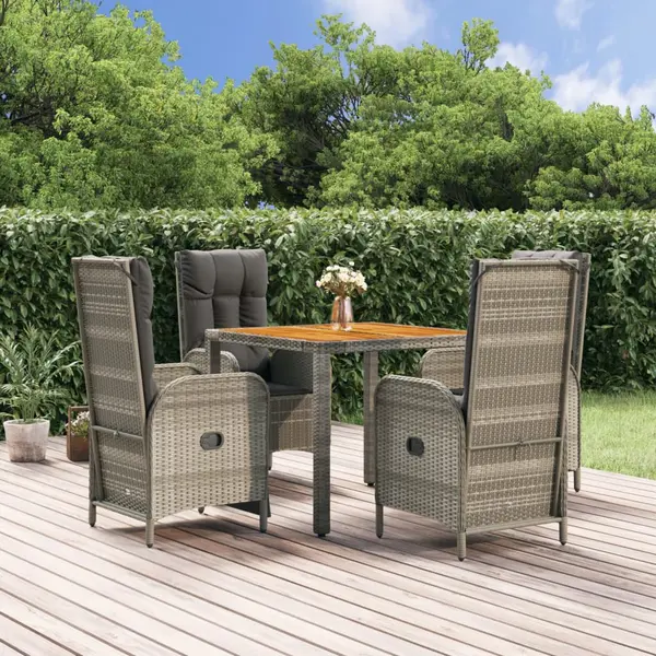 Gossi set mobilier de gradina cu perne, 5 piese, gri, poliratan