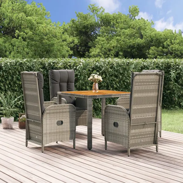 Gossi set mobilier de gradina cu perne, 5 piese, gri, poliratan