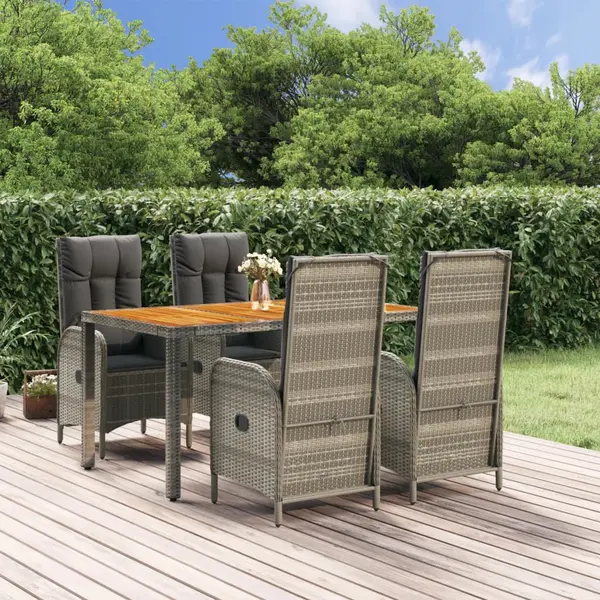 Gossi set mobilier de gradina cu perne, 5 piese, gri, poliratan