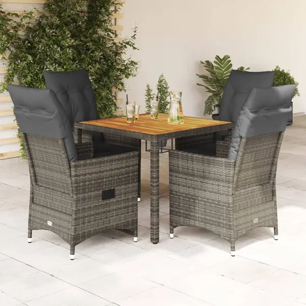 Gossi set mobilier de gradina cu perne, 5 piese, gri, poliratan