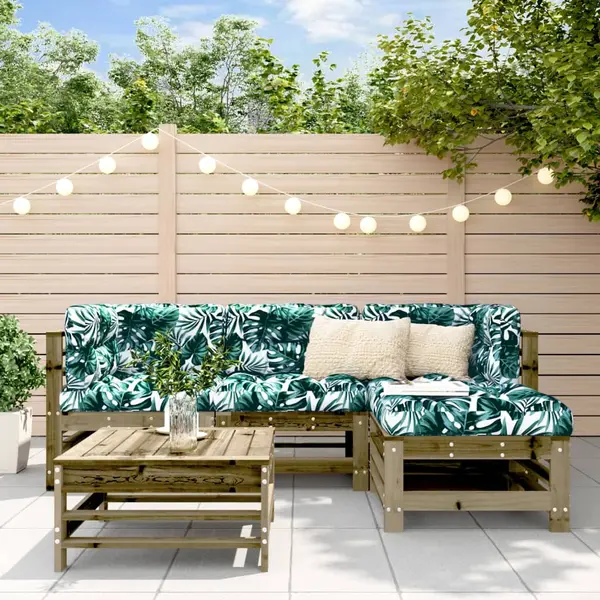 Gossi set mobilier de gradina cu perne, 5 piese, lemn de pin tratat
