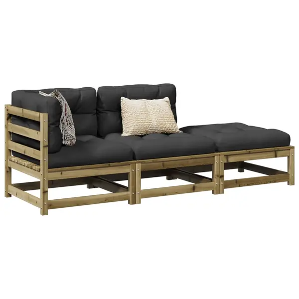 Gossi set mobilier de gradina cu perne, 5 piese, lemn de pin tratat