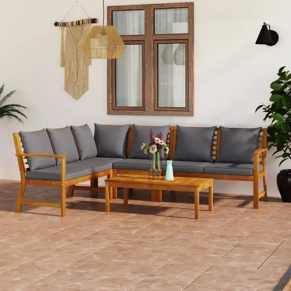 Gossi set mobilier de gradina cu perne, 5 piese, lemn masiv acacia