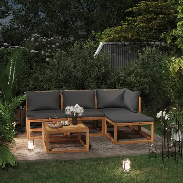Gossi set mobilier de gradina cu perne, 5 piese, lemn masiv acacia