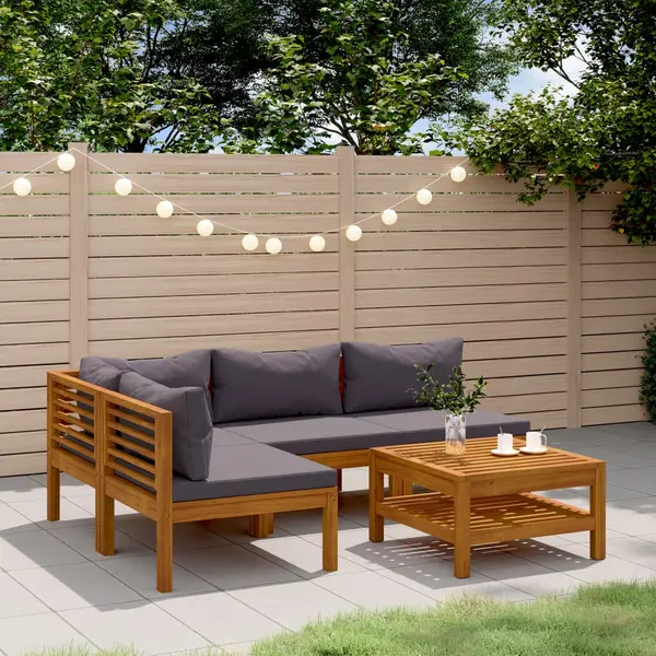 Gossi set mobilier de gradina cu perne, 5 piese, lemn masiv acacia