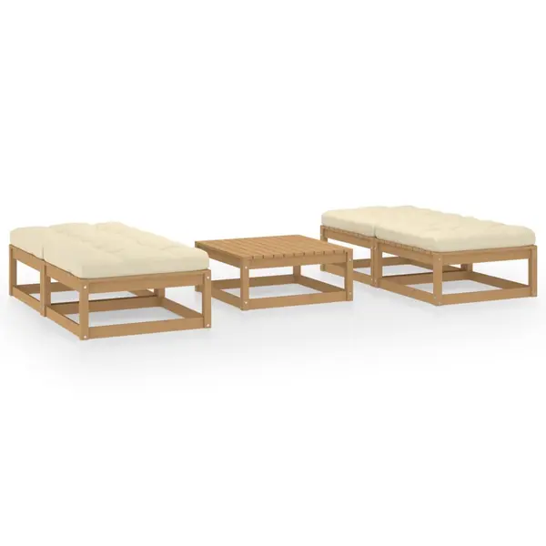 Gossi set mobilier de gradina cu perne, 5 piese, lemn masiv de pin