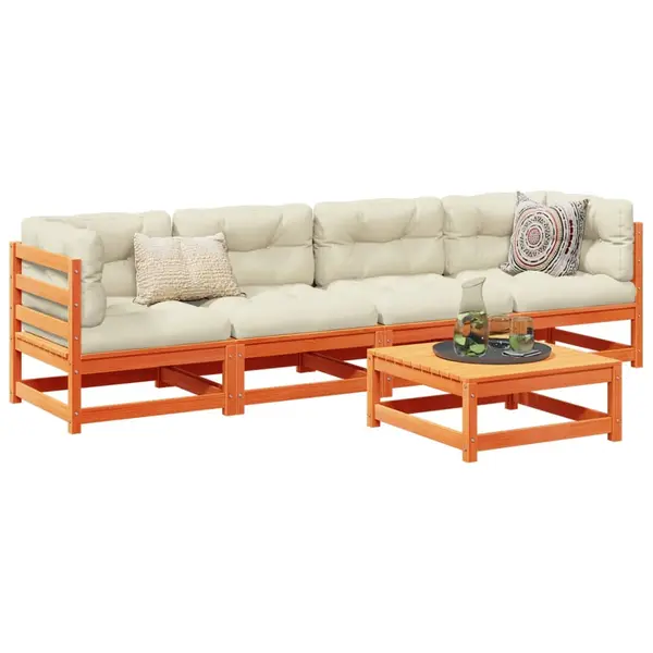Gossi set mobilier de gradina cu perne, 5 piese, lemn masiv de pin