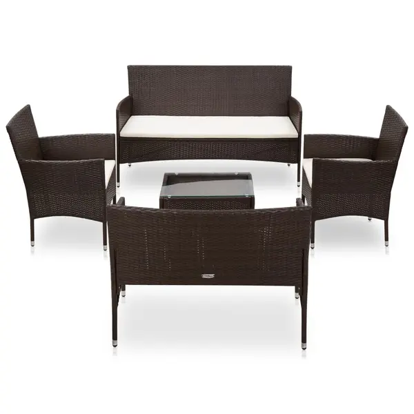 Gossi set mobilier de gradina cu perne, 5 piese, maro, poliratan
