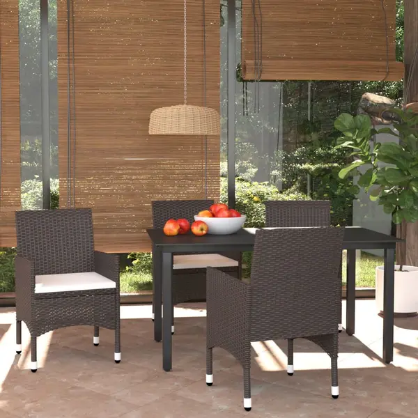 Gossi set mobilier de gradina cu perne, 5 piese, maro, poliratan