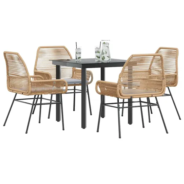 Gossi set mobilier de gradina cu perne 5 piese maro sticla polirattan