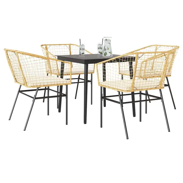 Gossi set mobilier de gradina cu perne 5 piese maro sticla polirattan