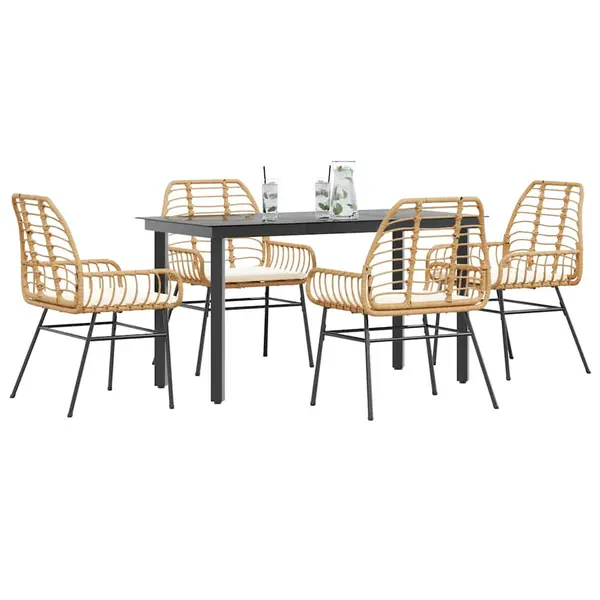 Gossi set mobilier de gradina cu perne 5 piese maro sticla polirattan