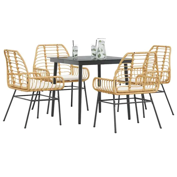 Gossi set mobilier de gradina cu perne 5 piese maro sticla polirattan