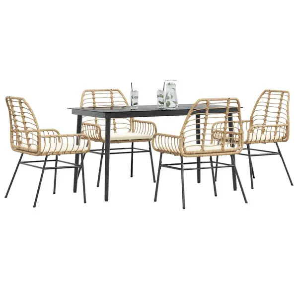 Gossi set mobilier de gradina cu perne 5 piese maro sticla polirattan