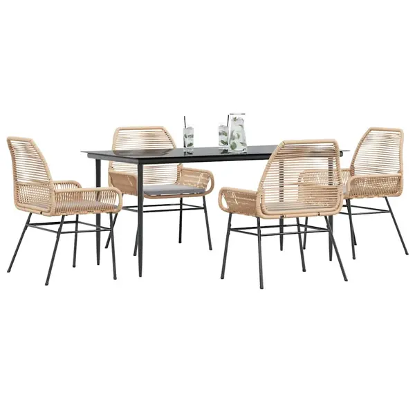 Gossi set mobilier de gradina cu perne 5 piese maro sticla polirattan