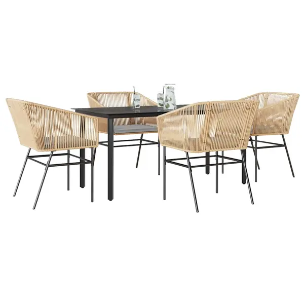 Gossi set mobilier de gradina cu perne 5 piese maro sticla polirattan