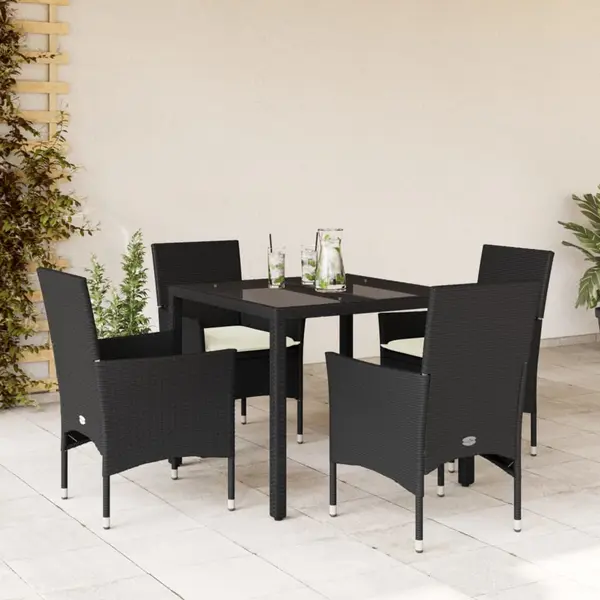 Gossi set mobilier de gradina cu perne 5 piese negru poliratan&sticla
