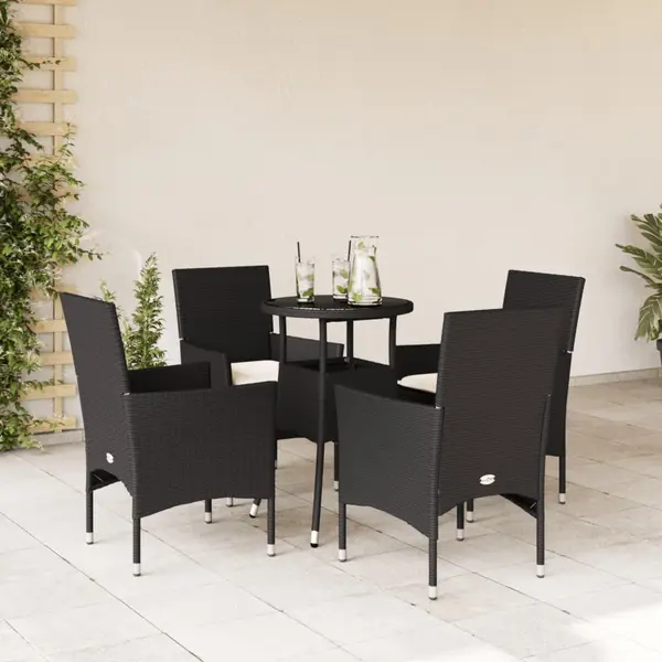 Gossi set mobilier de gradina cu perne 5 piese negru poliratan&sticla