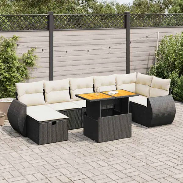 Gossi set mobilier de gradina cu perne, 5 piese,poliratan/lemn acacia