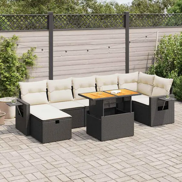 Gossi set mobilier de gradina cu perne, 5 piese,poliratan/lemn acacia