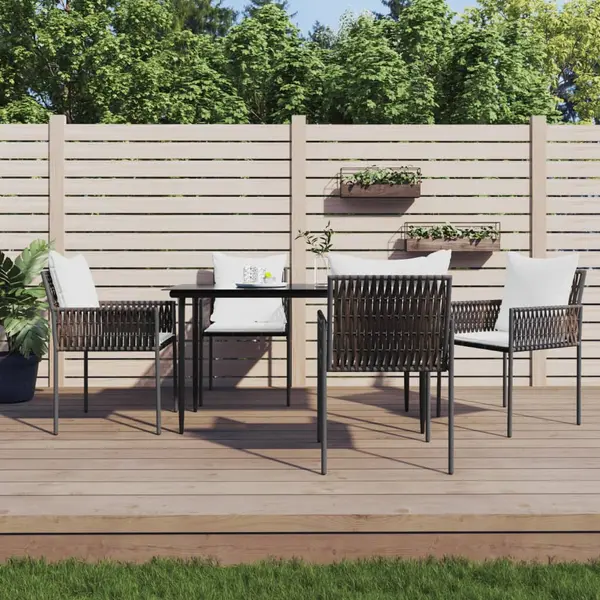 Gossi set mobilier de gradina cu perne, 5 piese, poliratan si otel