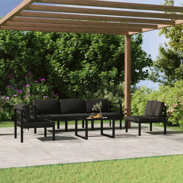 Gossi set mobilier de gradina cu perne, 6 piese, antracit, aluminiu