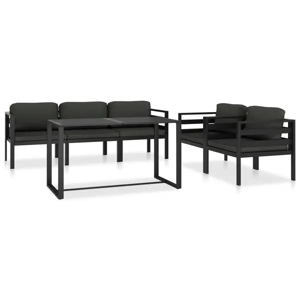 Gossi set mobilier de gradina cu perne, 6 piese, antracit, aluminiu