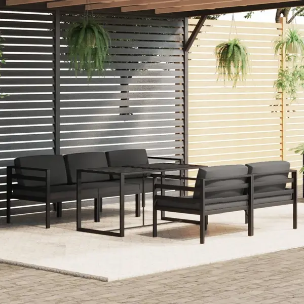 Gossi set mobilier de gradina cu perne, 6 piese, antracit, aluminiu