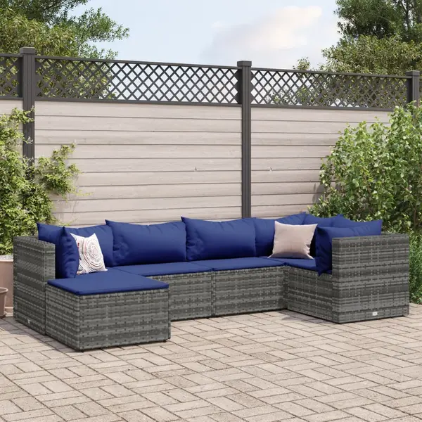 Gossi set mobilier de gradina cu perne, 6 piese, gri, poliratan